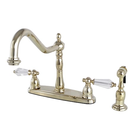 Kingston Brass Centerset Kitchen Faucet, Polished Brass KB1752WLLBS